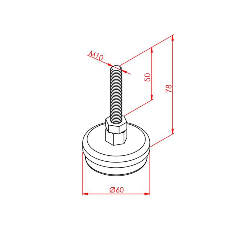 Chromium plated feet M10