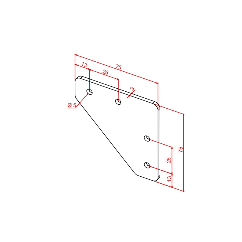 20x25 Two-Way Connection Plate