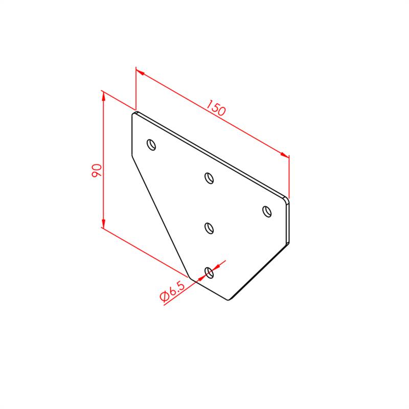 30x30 Three-Way Connection Plate