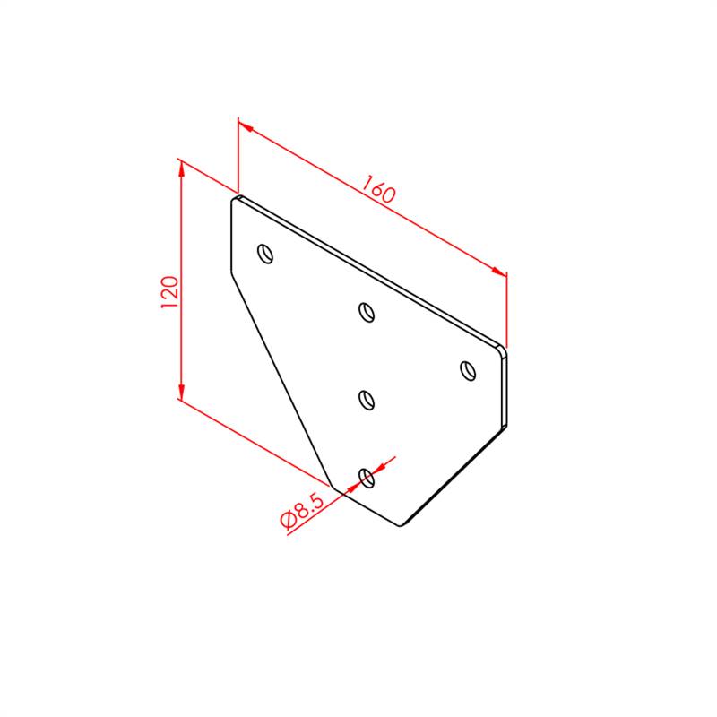45x45 Three-Way Connection Plate