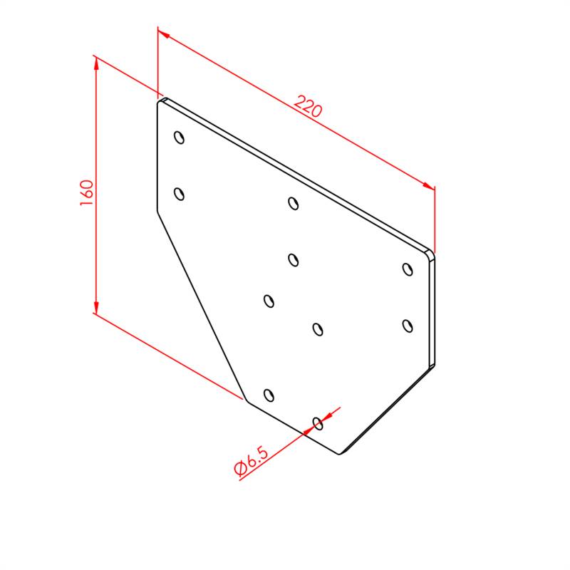80x80 Three-Way Connection Plate