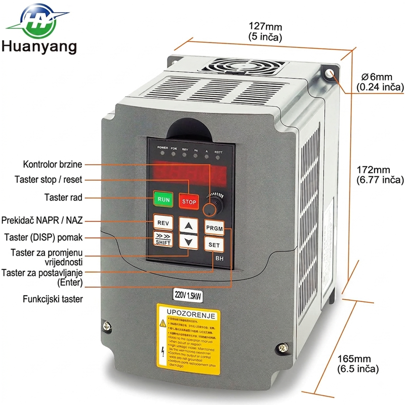 HUANYANG frekventni regulator 1.5 kW 220 V – HY01D523B
